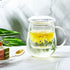 4 Set 16.9 oz, Tioncy Glass Tea Cup with Infuser and Lid, Glass Tea Mugs for Loose Leaf Brewing, Infuser Mug