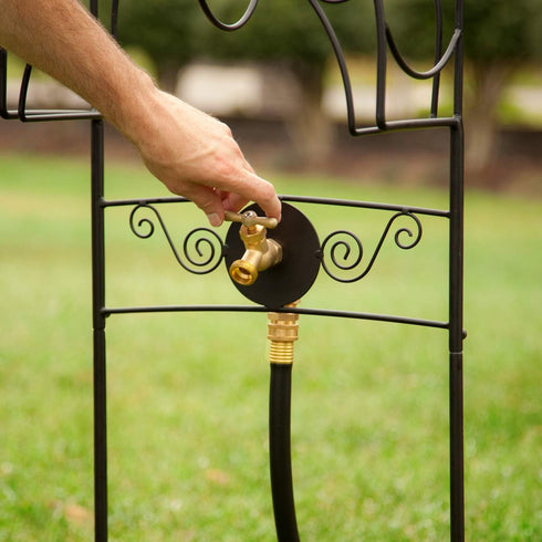 640-KD Liberty Garden Decorative w/Bib Hose Stand, Black