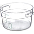 Carlisle FoodService Products Storplus Round Food Storage Container, 2 Quart, Clear, Stackable Design