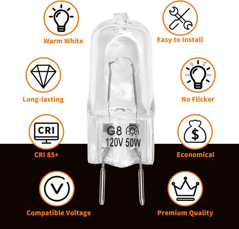 Belleone Light Bulb for GE Microwave Oven - 120V 50W Halogen Lamp Compatible with Over The Range Microwave Hood