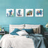 16x16" 4P Sea Turtle Bathroom Decor Ocean Animals Canvas Wall Art Nautical Theme Teal Octopus Pictures Nursery Kids