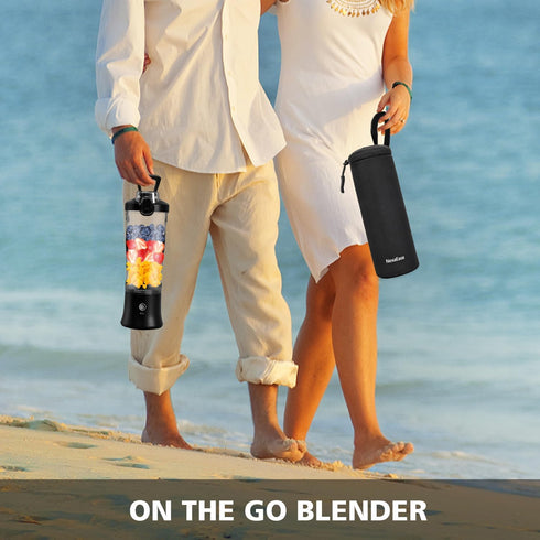 Portable Blender 20 Oz with Insulated Sleeve - Personal Juicer for Protein Shakes, Smoothies, USB Rechargeable, Travel