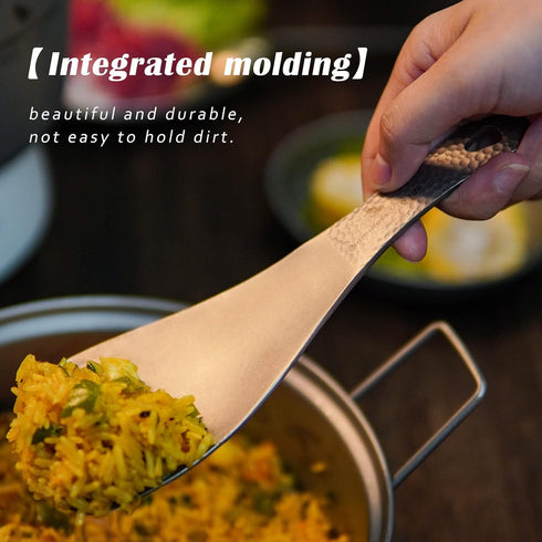 Boundless Voyage Titanium Rice Spoon, Short Handle Cooking Shovel for Outdoor Camping and Household Use
