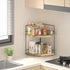 2-Tier Counter Counter, ZGO Bathroom Organizer, Corner and Makeup Organizer for Vanity and Kitchen Wood