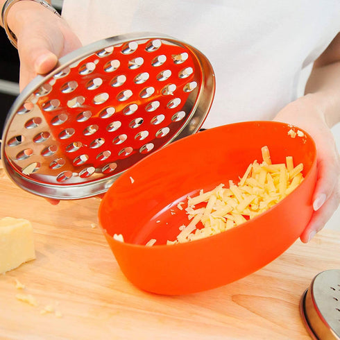 Cheese Grater Citrus Lemon Zester with Food Storage Container & Lid - Perfect for Hard Parmesan, Soft Cheddar, Ginger,