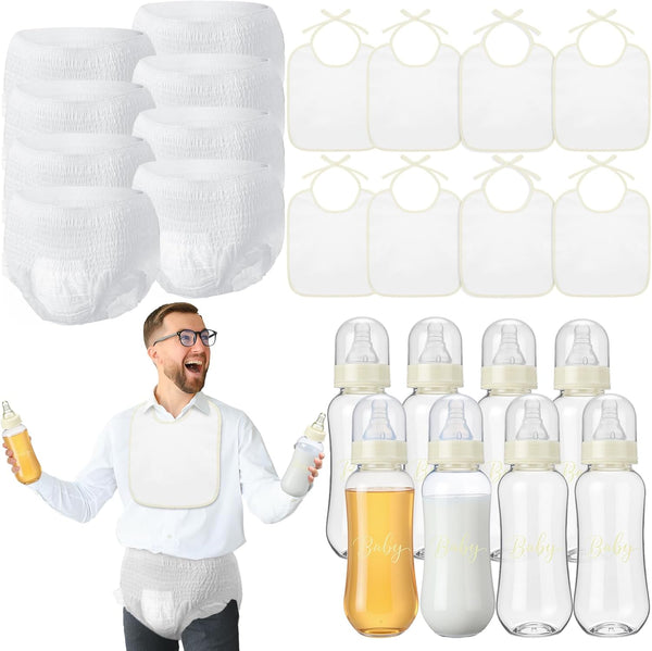 giftlyze 8 Sets Bottle Chug Baby Shower Games Juegos Para Plastic Baby Bottles