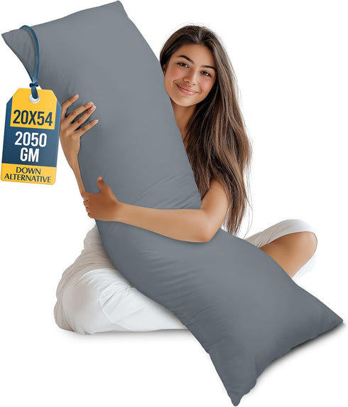 Utopia Bedding Full Body Pillow for Adults (Grey, 20 x 54 Inch),