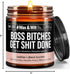 Wax & Wit Funny Soy Candle Gift for Women - Humorous Aromatherapy Candle, Leather and Black Currant - 9oz, Ideal for