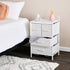 Household Essentials Victoria Dresser Nightstand, Storage Organizer with 4 White Drawers and Metal Frame