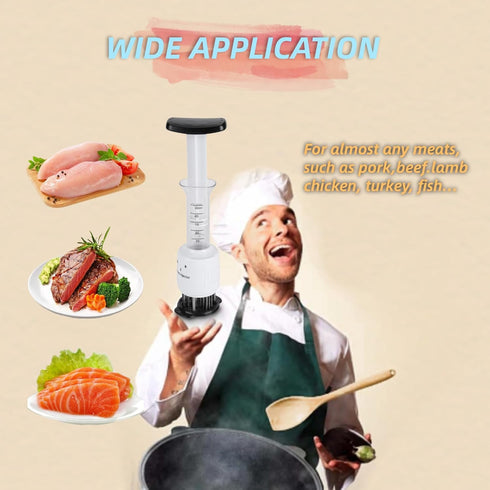 Stainless Steel Marinade Meat Injector, Tenderizer Needle Flavor Syringe for Cooking Meat, Poultry, BBQ