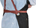 Professional Black Denim Apron with Pockets, Cooking Chef Kitchen Grill BBQ Hairstylist Apron with Leather Straps