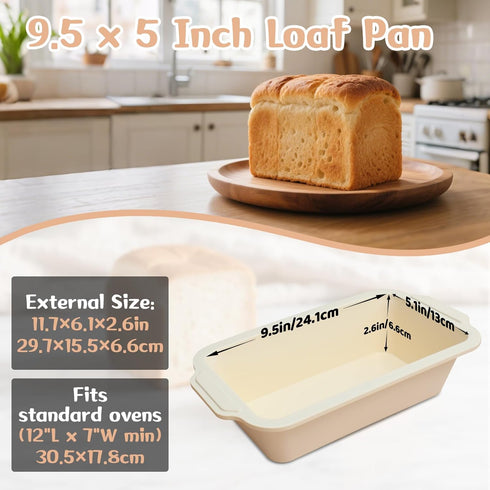 9.5 5 Inch Nonstick Silicone Bread Loaf Pan: x Bread Pan for Homemade Rye with Metal Frame - Loaf Mold for Baking Oven