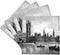 3dRose CST_49291_3 Famous Londons Big Ben in Black and White, Ceramic Tile Coasters, Set of 4