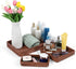 Rattan Serving Tray, Rectangular Woven Tray, Natural Wicker Decorative Baskets for Kitchen, Bathroom, Tabletop (Dark