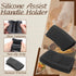 2 PCS Silicone Assist Handle Holder - Heat Resistant Pot Handle Covers for Kitchen Pot Pan - Black