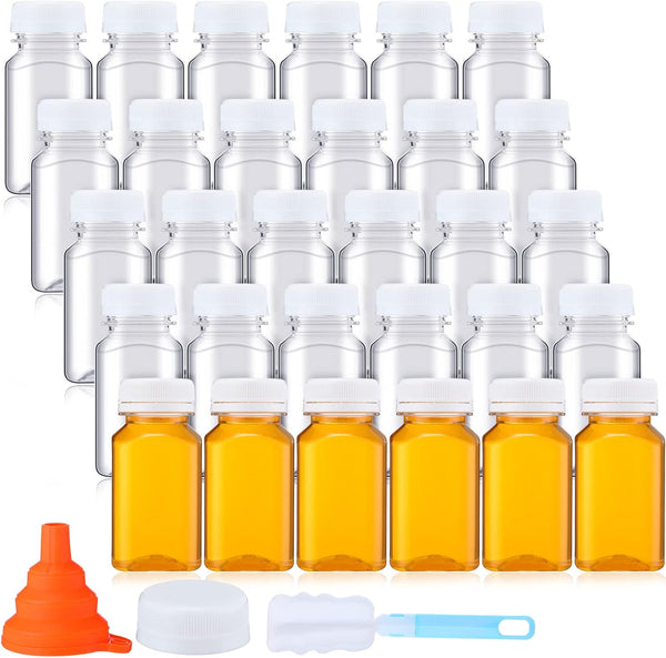 Nuogo 36 Pack 5 oz Plastic Juice Bottles Bulk with Lids Reusable