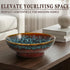 Bowl,10.2" Counter, Counter Ceramic Fruit Decorative Bowl, Large Fruit Bowl for Kitchen Pedestal Bowl, Kitchen Dcor