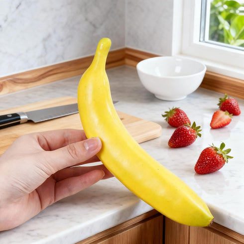 OLIREXD 6PCS Individual Fake Fruit Bananas - Artificial Fruit Lifelike Simulation Bananas for Still Life Paintings