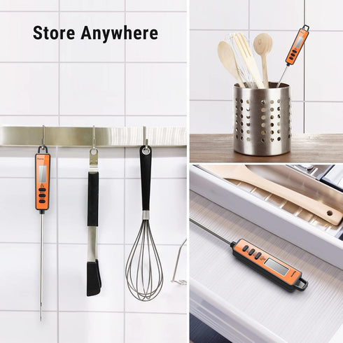 ThermoPro TP01A Digital Meat Thermometer for Cooking, Instant Read with Super Long Probe, Backlit, Lock Function
