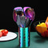 Rainbow Kitchen Utensils Set, 13 Pieces Stainless Steel Cooking Tools Set with Titanium Rainbow Plating, Utensil Holder