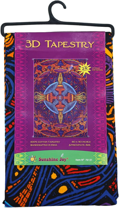 3D 60x90 Inches 3D Sunshine Joy Magic Mushroom Tapestry Tablecloth Wall Art Beach Sheet Huge - Amazing Effects