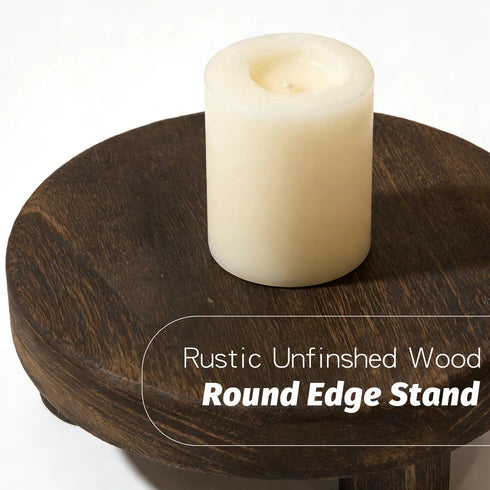 ORBEIN 6"/8"/10" 3pcs Unfinished Rustic Wood Stands - Wooden Round Riser - Plant Risers Stand for Decor Display