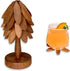 Yuoyar Coasters, Wooden Tree-Shaped sapele Wood Drink Coasters Set for Coffee Table,