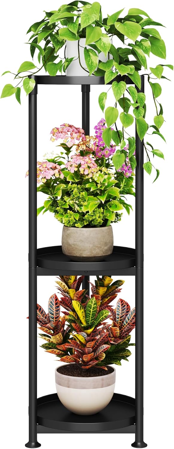 SYQ 3 Tier Plant Stand Indoor Outdoor - 34'' Extra-Tall Metal Plant