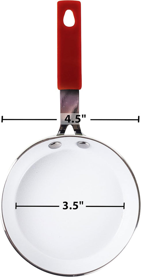 Good Living 3.5" Fast-Heating Aluminum Single-Egg Pan, 1-Pack, Colors Vary