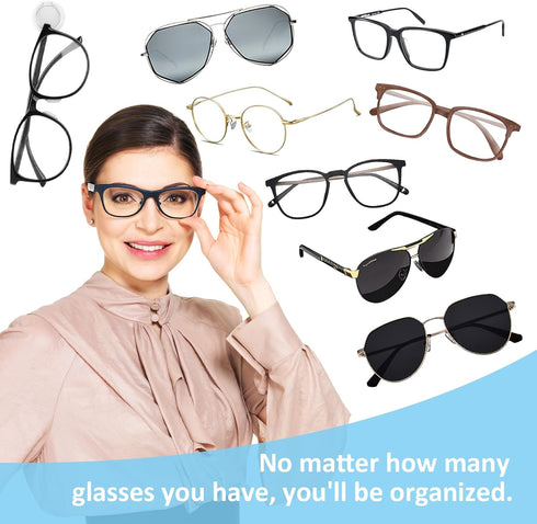 6pcs Eyeglasses Holder, 180 Folding Design, Sunglasses Organizer for Wall, Desk, Car, Home Workshop