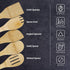 PrintSupremacy Custom Engraved Bamboo Cooking Spoons Set, Non-Stick Wooden Kitchen Gadget, 5 Pieces for Baking Gift
