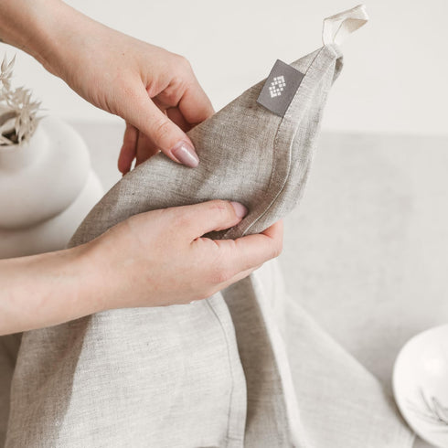 4-Pack Set Pure Linen Flax Washcloths Natural Dish Towels Linen Tea Towel Cloth Napkins Small Hand Towels for Kitchen
