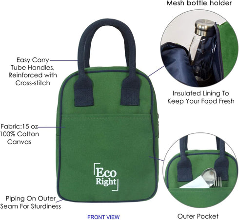 Eco Right Insulated Lunch Bag - Women’s Work Lunch Box for Men and Adults