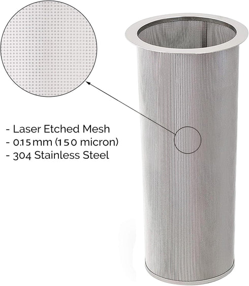 Cold Brew Coffee Filter for 1 Gallon Mason Jars, Stainless Steel Fine Mesh for Large Batch Brewing
