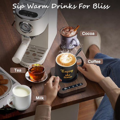 NEWCITY Set 1-12Hour Mug Warmer - Coffee Mug Warmer for Desk with Temperature Display, Auto Shut Off, Cup Warmer