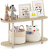 Furinno Turn-N-Tube No Tools Modern Oval Side Table, Bauhaus Oak/Beige