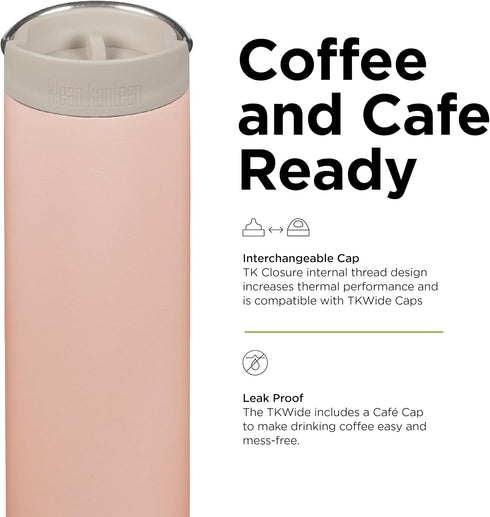 20oz Klean Kanteen TKWide Insulated Coffee Tumbler with Caf Cap - Peach Parfait