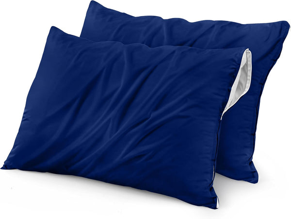 Utopia Bedding Waterproof Pillow Protector Zippered (2 Pack), Standard Royal Blue Pillow Encasement 20 x 26 Inches