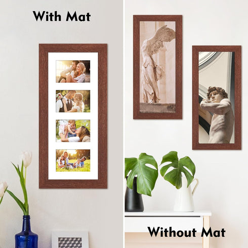 8x20 4 4X6 Picture Frame Display opening Picture Frame Collage,Multi Photo Frame with Mat,Plexiglass,Wall or Tabletop