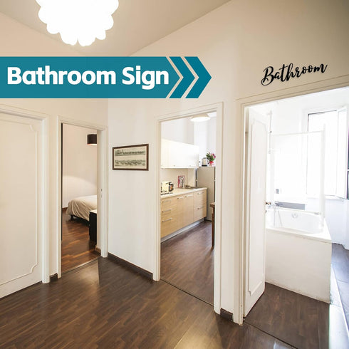 Black Bathroom Metal Sign, Rustic Iron Letter Sign for Home Business Decorations