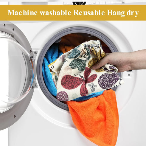 Wall Mount Plastic Bag Holder, Heavy Duty Grocery Bag Organizer Dispenser for Home Kitchen (Multicolor Butterfly)