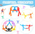 50 10 Jerify Pcs Refrigerator Magnets Colorful Magnetic Men Fidget Toys Humanoid Mini Flexible Cute Toys