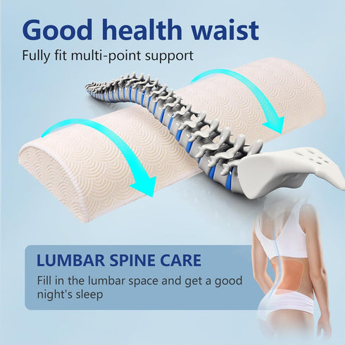 Cozyhealth 3.15"H*23.6"L - - Soft Lumbar Pillow for Sleeping, Memory Foam Back Lumbar Support Cushion for Lower Back