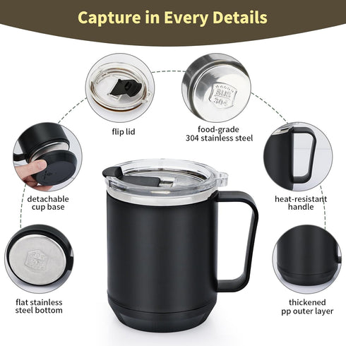 VOBAGA Mug Warmer & Mug Set, Electric Coffee Cup Warmer with Timer Settings and 15oz Cup