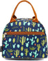 FlowFly Insulated Lunch Cooler Bag - Cactus Tote Bag Organizer for Men and Women