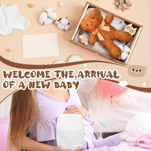 Seenelling 4 Sets Bear Blindfolded Diaper Changing Coed Baby Shower Games Kit Baby Dolls Bears Diapers for Bridal