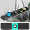 24 Inch Kitchen Sink Splash Guard: Silicone Draining Mat with 5 Slope for Faucet Area, Fast Draining Kitchen Sink Tidy