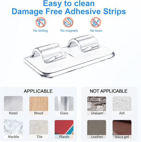 40Pcs Hetyue Hooks for Outdoor String Lights Clips: Heavy Duty Light Hook with Waterproof Adhesive Strips - Outside