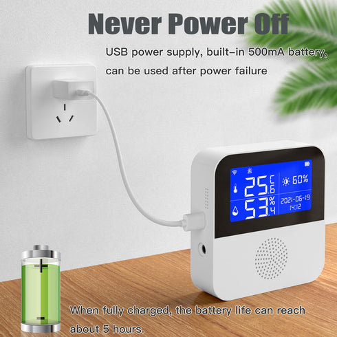 WiFi Thermometer Hygrometer with Waterproof Probe, Smart Temperature Humidity Sensor with LCD Screen & Calibration, App
