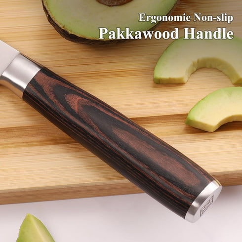KEEMAKE 3.5 inch Paring Knife, German High Carbon Stainless Steel Fruit Knife with Pakkawood Handle and Gift Box